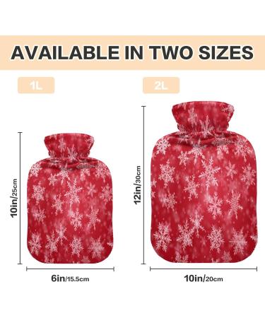 KCL Deci 2L Christmas Snowflakes Hot Water Bottle with Cover - Ideal for Menstrual Cramps Neck & Shoulder Pain Relief Hand Warmer - Buy Online on GoSupps.com