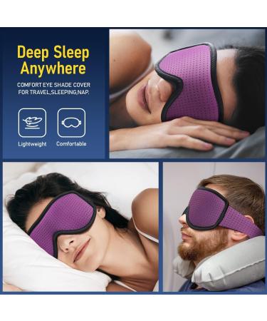 Adjustable Purple Sleep Mask for Men and Women - Zero Eye Pressure, Comfortable Eye Covers with Velcro - 1 Count - Buy Online on GoSupps.com
