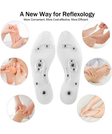 Acupressure Magnetic Massage Insoles - Pain Relief Therapy for Foot Reflexology - 3 Pairs Transparent Shoe-pad Inserts (US M 7-9 W 8-10) - Buy Online on GoSupps.com