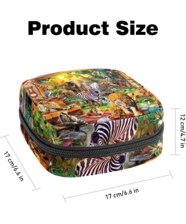 Animal Print Period Bag - Sanitary Napkin & Makeup Storage Pouch - Buy Online on GoSupps.com