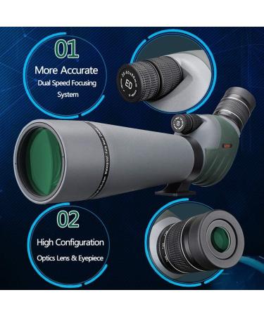 Gosky 20-60x80 Dual Focusing ED Spotting Scope with Smartphone Adapter | Ultra HD Optics for Bird Watching, Hunting, Astronomy | Includes Carrying Case - Buy Online on GoSupps.com