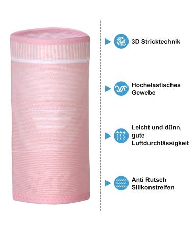 Compression Thigh Bandage for Men & Women - Ventilated Non-Slip Support for Muscle Tears - 2 Pack XL Pink - Buy Online on GoSupps.com