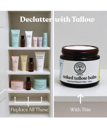 Beef Tallow Balm for Skin | NAKED TALLOW BALM | 1 Ingredient - 100% Grass Fed Grass Finished Tallow | Whole Body & Face Moisturizer | Whipped | Dry Skin Eczema Rosacea (2oz) Unscented 2 Fl Oz (Pack of 1) - Buy Online on GoSupps.com