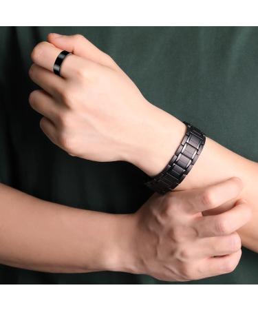 Jecanori 3X Ultra Strength Titanium Magnetic Bracelet for Men | Adjustable with 57 Magnets (3500 Gauss) | Magnetic Wristband for Pain Relief | Includes Free Removal Tool and Gift Box - Titanium Black - Buy Online on GoSupps.com