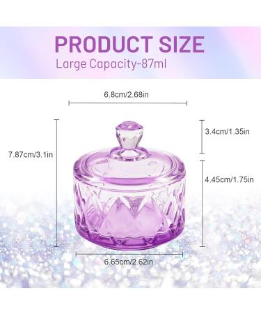 BQAN 60ML Round Crystal Dappen Dish with Lid for Acrylic Nail Powder - Purple - Buy Online on GoSupps.com