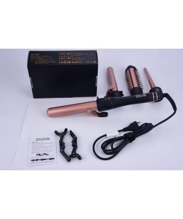CCKeyin 4-in-1 Curling Iron Set - Multifunctional Ceramic Curling Iron Kit with Attachments for Large & Small Curls - Pink - Buy Online on GoSupps.com