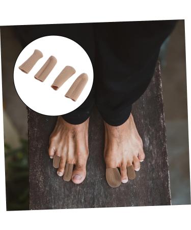 FOMIYES Silicone Gel Finger & Toe Sleeves Set - Toe Protector, Separator, Cushion, Bandage - Earth Tones (2 Pairs) - Buy Online on GoSupps.com