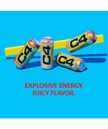 Cellucor C4 Starburst Cherry Energy Drink - 16oz, Sugar-Free Pre Workout Performance Drink (Pack of 12) - Buy Online on GoSupps.com