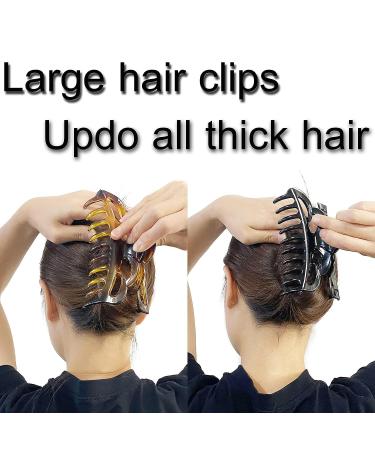 ACCGLORY Large Hair Clips for Thick Hair - Strong Hold Claw Clips for Women - Jumbo Hair Jaw Clips (Arc-Black+Brownish) - Buy Online on GoSupps.com