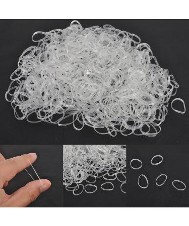 DAEDALUS Hair Ties Clear White for Ponytails Elastic Hair Ties 500 Pieces