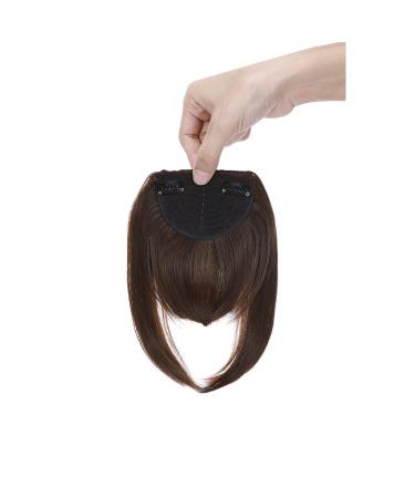 Fashion Clip In Bangs Hair Extensions Front Full Neat Bangs Fringe 2 Clips One Piece Thick Straight Hairpiece Accessories Hairpiece For Women Medium Brown
