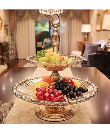Kitchen Countertop Fruit Rack Fruit Basket Fruit Bowl Fruit Basket Bowl Fruit Basket 2-Tier Fruit Bowl Glass Classical Crystal Fruit Basket for Living Room Kitchen Decoration Onecolor - Buy Online on GoSupps.com