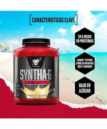 BSN Syntha 6 Edge Protein Powder Low-Carb & Low-Sugar Whey Shake Vanilla Ice Cream 48 Servings Muscle Gain Supplement - Buy Online on GoSupps.com