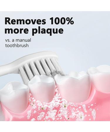 Electric Toothbrush for Adults - USB Rechargeable Sonic with 5 Modes 120 Days Fast Charge 3 Brush Heads for Gum Care & Deep Clean - T14 White - Buy Online on GoSupps.com