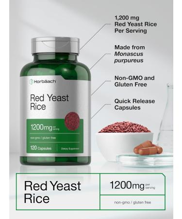 Horb ach Red Yeast Rice 1200 mg | 120 Capsules | Non-GMO Gluten Free Supplement - Buy Online on GoSupps.com