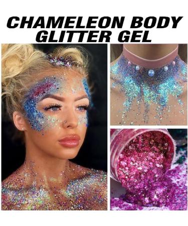 Mermaid Sequins Liquid Holographic Glitter Gel - Chunky Glitter for Face, Hair, Nails - #04 - Buy Online on GoSupps.com