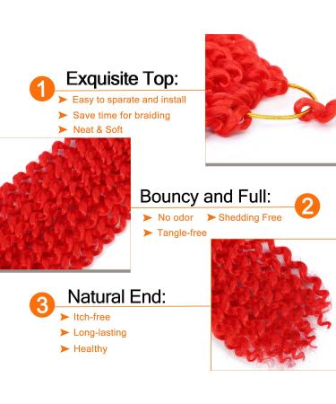 Passion Twist Hair 18 Inch 6 Packs Red - Water Wave Crochet Hair for Twists - Bohemian Braiding Extensions - Tangle Free & Skin Friendly - Buy Online on GoSupps.com