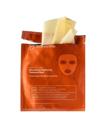 Dr. Dennis Gross Vitamin C Lactic Biocellulose Brightening Treatment Mask - Revitalize Dry, Damaged Skin (4 Pack) - Buy Online on GoSupps.com