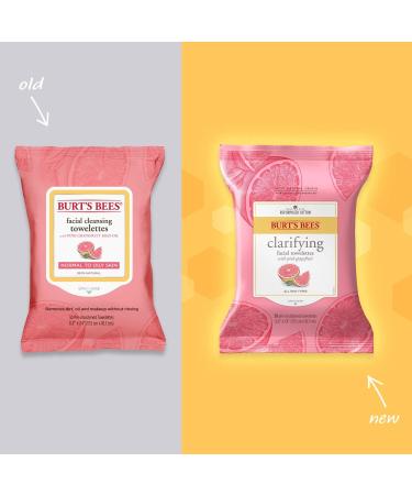 Burts Bees Pink Grapefruit Facial Cleanser Towelettes & Makeup Remover Wipes - 30 Count Pack - For All Skin Types - Made with Repurposed Cotton - Buy Online on GoSupps.com