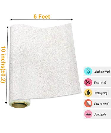 KISSWILL White Glitter Heat Transfer Vinyl - 10x6 Feet - Easy Weed & Cut Iron-On for T-Shirts DIY - Buy Online on GoSupps.com