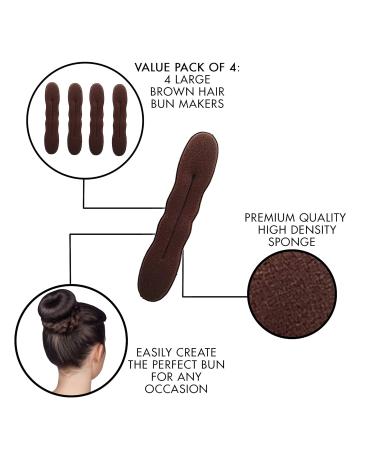 Styla Hair Magic Bun Maker - Foam Sponge Bun Accessories (2 Small 2 Large) - Black | Perfect for Effortless Updos - Buy Online on GoSupps.com