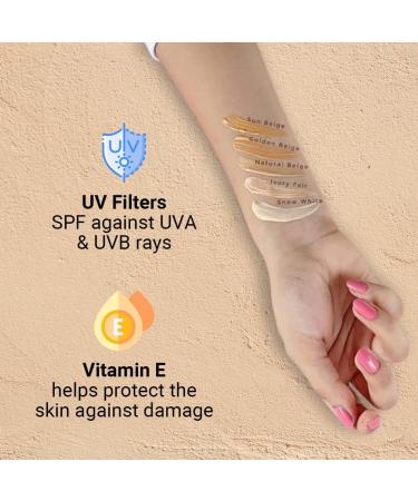 I-b'a Pure Skin Liquid Foundation - Natural Beige 30ml | Full Coverage l Long Lasting | Lightweight l Oil Free Dewy Finish | SPF 15 | Halal Certified & Vegan Makeup - Buy Online on GoSupps.com