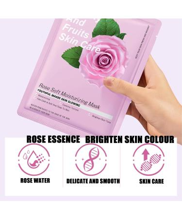 EHIOG Hydrating Face Masks Skincare Rose Mask Sheet Hydrating Soothing Moisturizing Revitalizing Facial Mask Sheet Skincare Hydrating & Nourishing face masks Improves Skin Face Care(25g) - Buy Online on GoSupps.com