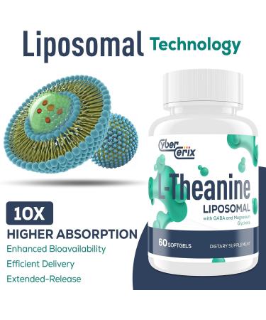 Liposomal L-Theanine 500mg, Complex with GABA 200mg & Magnesium 100mg, Extra Strength Supplement for Calm, Relaxation & Focus, Gluten Free - 60 Capsules 60 Count (Pack of 1) - Buy Online on GoSupps.com