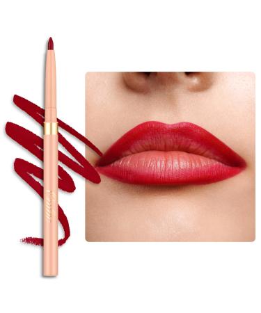 Oulac Red Retractable Lipliner Pencil 2in1 Waterproof Makeup Stick for Lip Liners and Eye Liners Smooth and Creamy Long Lasting Matte Finish Vegan Beauty 07 Cherry