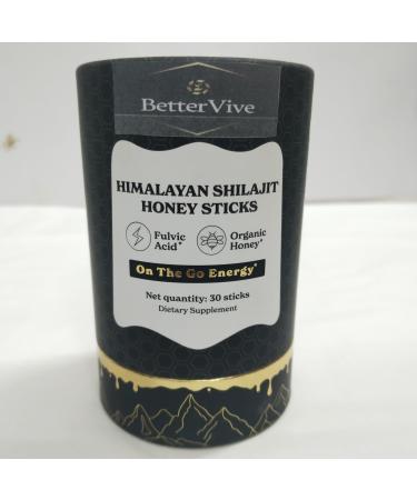 Himalayan Shilajit Sticks with Organic Honey and Saffron | Easy to Consume Organic Shilajit | 30 Sticks for Energy Boost & Immune Support | 85+ Trace Minerals | 75%+ Fulvic Acid
