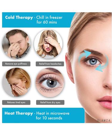 Cooling Eye Mask GLAMZA Reusable Hot Cold Gel Bead Eye Mask for Dark Circles Puffy Eyes Migraine Headache - Blue - Buy Online on GoSupps.com