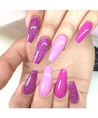 Glitter Gel Nail Polish - Purple Gel Nail Polish - Soak Off UV Sparkling Colors Nail Gel Spring Summer Gel Nail Art Manicure Varnish for Nail Starters Dark Purple - Buy Online on GoSupps.com