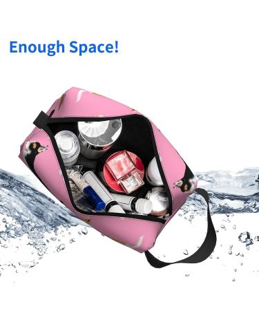 Cute Chihuahua Dog Cosmetic Bag | Large Pink Travel Toiletry Organizer | Portable Makeup Bag for Dogs Lovers - Buy Online on GoSupps.com