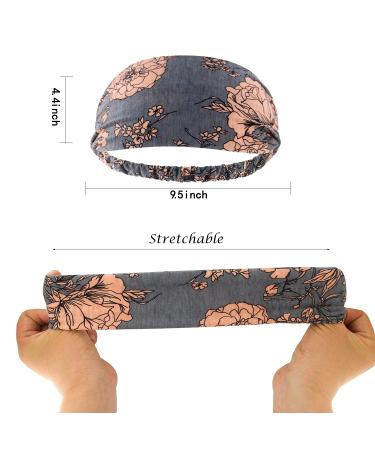 Carede Boho Bandana Headbands for Women - Pack of 6 Floral Print Sports Headbands - Non Slip Wide Yoga Headbands - Fashion Hair bands for Outdoor Activities - Buy Online on GoSupps.com