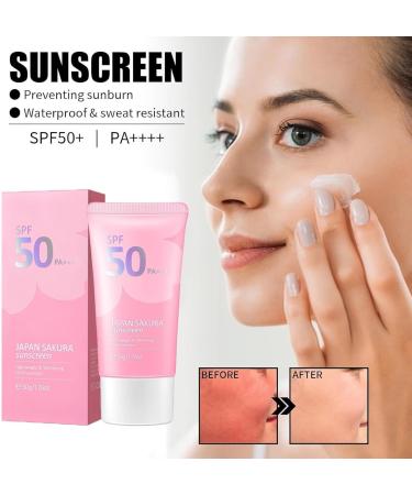 Sunscreen Japan Sakura Sunscreen Facial And Body Sunscreen Sunblock Brightening Perfect Uv Sunscreen Skin Care Cream Breathable Non-Greasy For All Skin Types (3PCS) - Buy Online on GoSupps.com