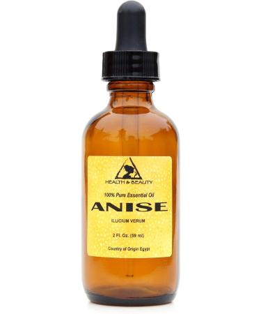 Anise Essential Oil Aromatherapy 100% Pure Natural 2 oz 59 ml with Glass Dropper - Buy Online on GoSupps.com