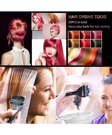 Kakveiiai 23-Piece Hair Dye Set with Scalp Massage Brush | DIY Salon Hair Color Kit & Hairdresser Accessories - Buy Online on GoSupps.com