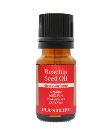 Plantlife Rosehip Seed Carrier Oil - Cold Pressed Non-GMO and Gluten Free Carrier Oils - for Skin Hair and Personal Care - 10ml