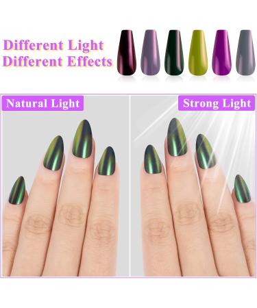 Kiiwah 6 Jar Nail Art Chrome Nail Powder Set Pearl Shell Nail Glitter Powder Mirror Effect for Nail Art Design Decoration - Buy Online on GoSupps.com