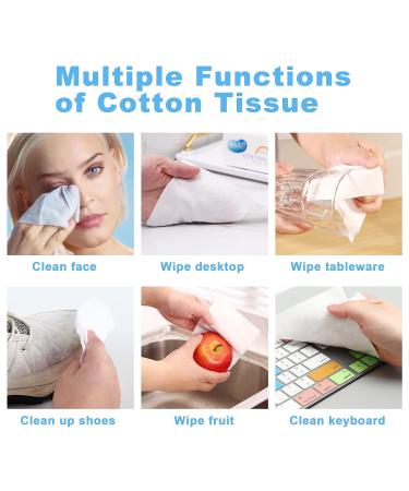 Lily Bell Soft Dry Wipes - 100% Natural Cotton, 110 Count Facial Tissues for Sensitive Skin, Lint-Free, Disposable, Strong Absorbent - Dry/Wet Use, Baby Friendly - Buy Online on GoSupps.com