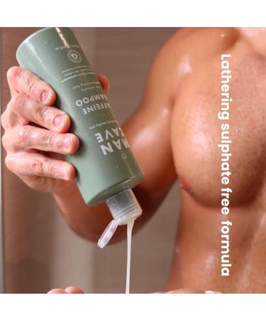 ManCave Caffeine Shampoo 500ml - Promotes Healthy Hair Growth | Sulphate-Free & Vegan | Made in England - Buy Online on GoSupps.com