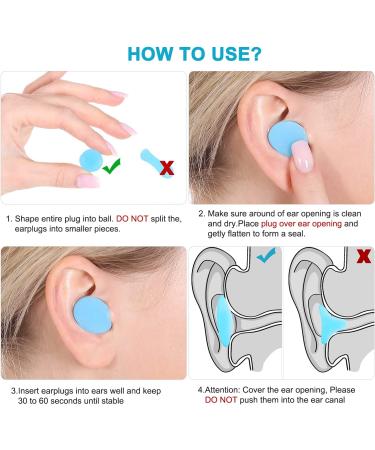 Reusable Silicone Ear Plugs - Waterproof Noise Cancelling (Blue, 22dB NRR) - Ideal for Sleeping, Shooting, Concerts, Airplanes, Mowing - Buy Online on GoSupps.com