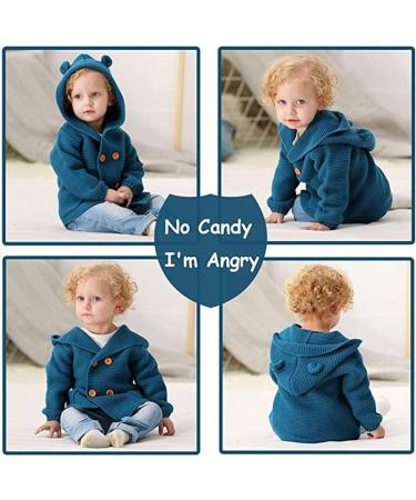 Mimixiong Baby Sweater Cardigan Boy Jacket | Long Sleeve Hooded Coat 18-24 Months Navy Blue - Buy Online on GoSupps.com