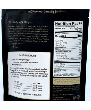 Truly AIP Carob Cake Cupcake Mix - Gluten-Free Vegan Kosher - Autoimmune Protocol & Paleo Friendly - 13 oz. Package - 12 Servings - Buy Online on GoSupps.com