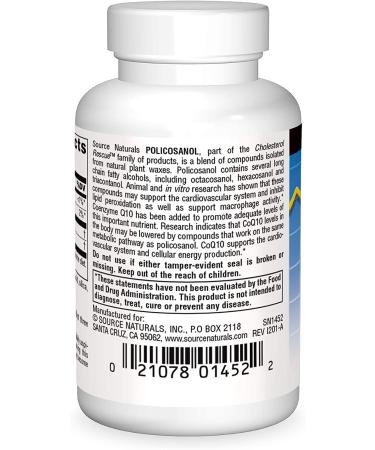 Source Naturals Policosanol & CoQ10 10mg - 60 Tablets | Heart Health Supplement - Buy Online on GoSupps.com