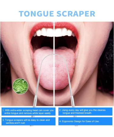 Buy Gyyjw Tongue Scraper for Adults - 2 + 1 Pack Surgical Stainless Steel Tongue Cleaner | Effective Bad Breath Treatment & Oral Care for Kids - Buy Online on GoSupps.com