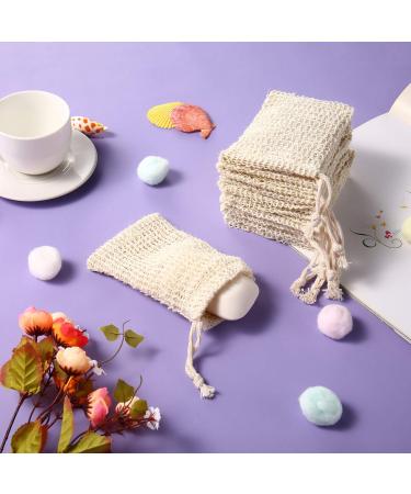 Trounistro 30 Pack Exfoliating Soap Bags - Natural Ramie Material - Handmade Mesh Pouch with Drawstring for Bath & Shower - Soap Saver - Buy Online on GoSupps.com