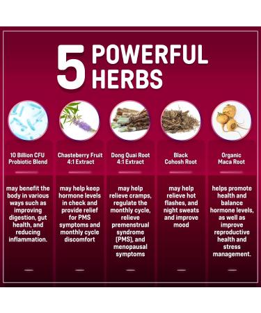 2 Pack Hormone Balance + Probiotics for Women | Natural Relief for Menopause PMS & Bloating | Non-GMO | 240 Vegan Capsules - Buy Online on GoSupps.com