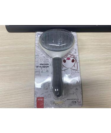 Moseem Pet Grooming Brush with Cleaning Button for Cats & Dogs - Removes Loose Undercoat and Tangled Hair - Grey - Buy Online on GoSupps.com
