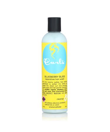 CURLS Blueberry Bliss Reparative Hair Wash - Encourage Healthy Scalp and Hair Growth - Rich and Creamy Sulfate-Free Cleanser - For All Curl Types - 8oz 8 Ounce - Buy Online on GoSupps.com